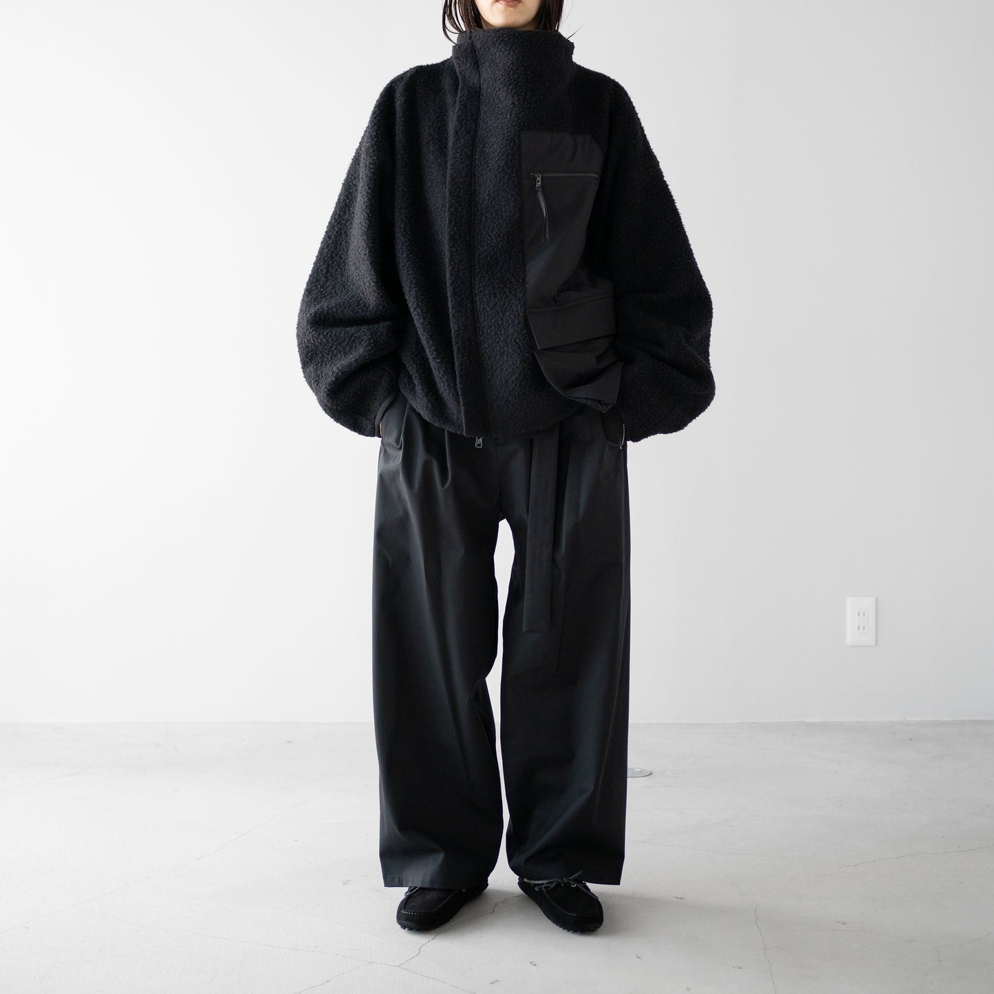 F/CE. /  NAPPING WOOL ASYMMETRY SHORT JACKET "Black"