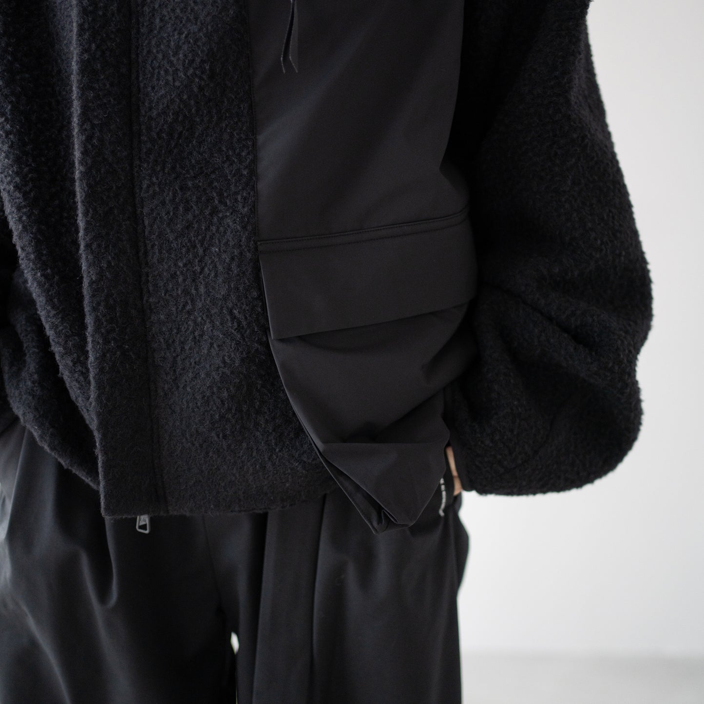 F/CE. /  NAPPING WOOL ASYMMETRY SHORT JACKET "Black"