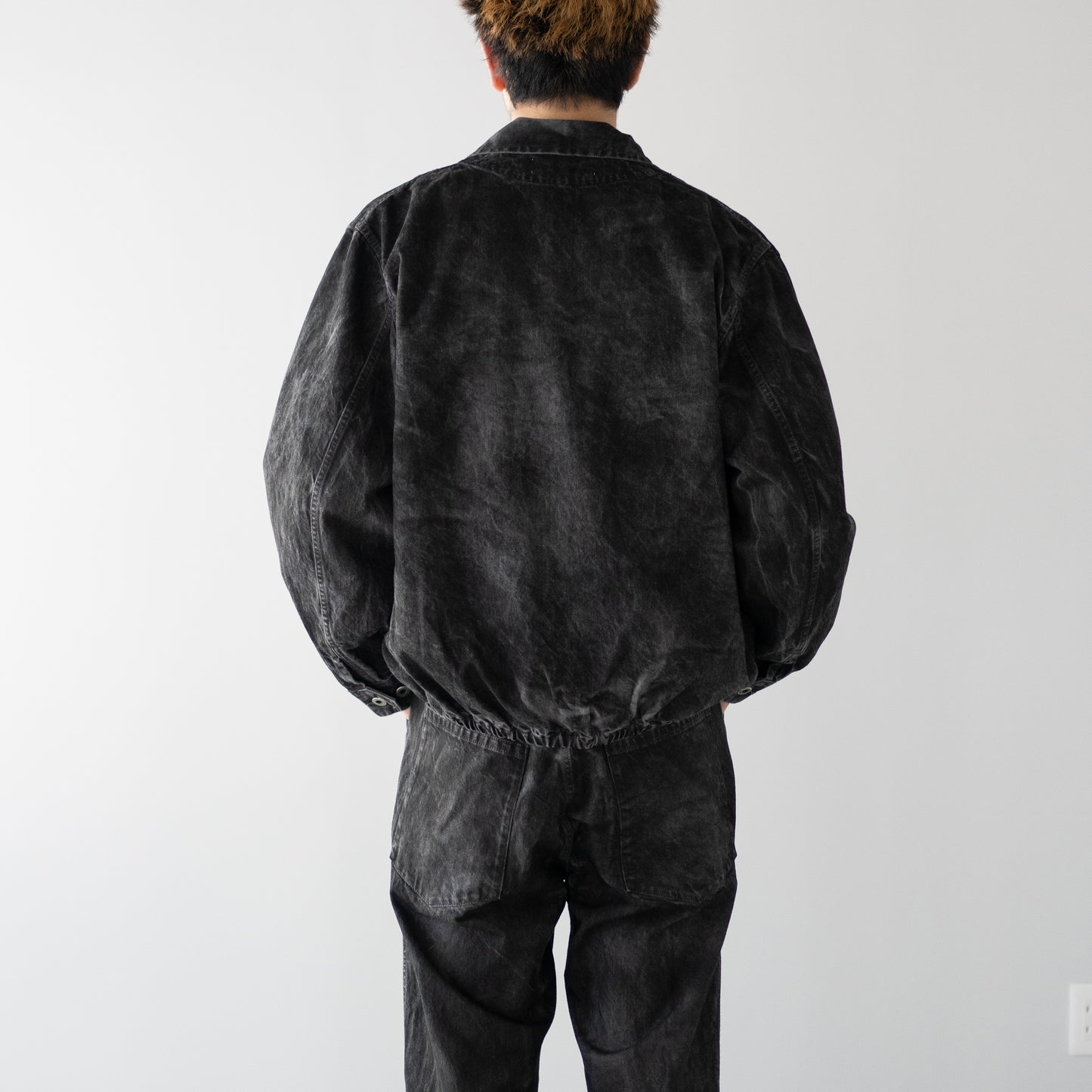 ENCOMING/ DENIM TWO POCKETS SHIRT BLOUSON "BLACK"