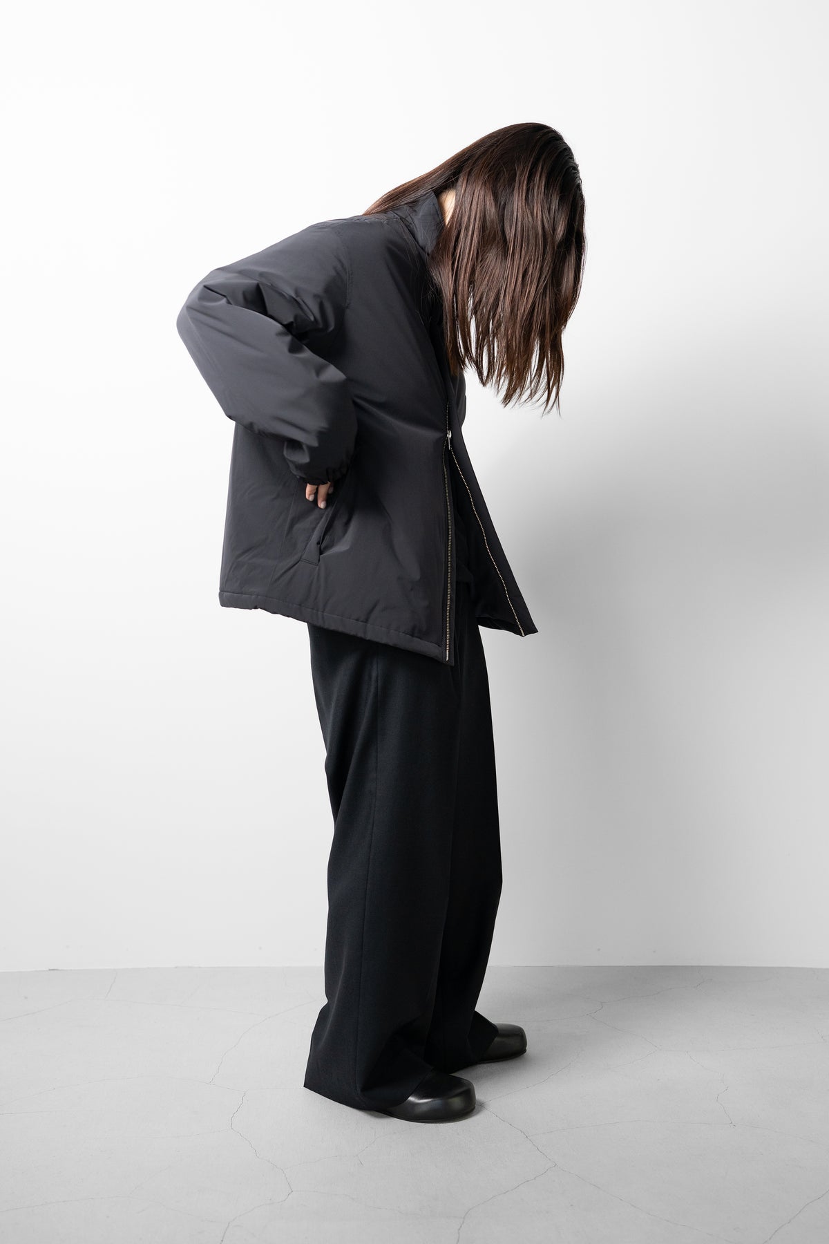 YOKE/ Nylon Puffer Stand Blouson "Black"