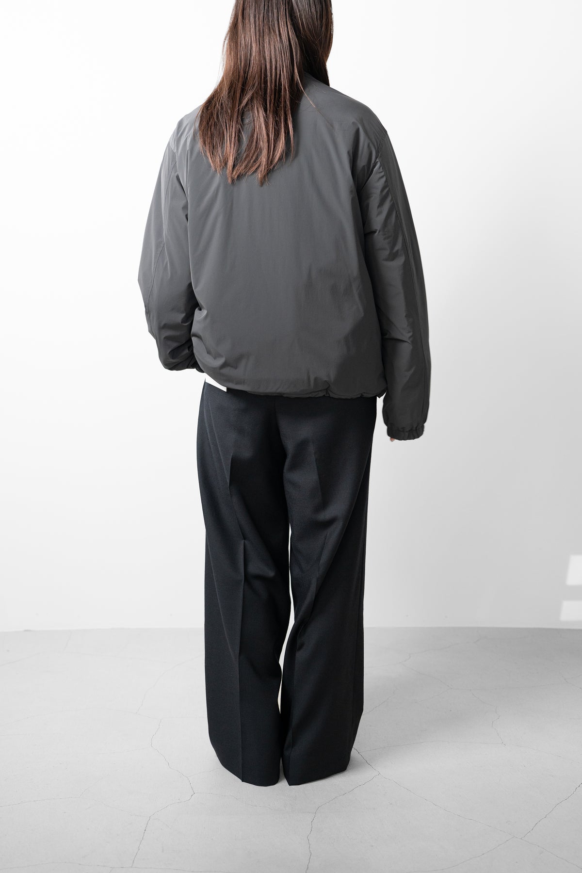 YOKE/ Nylon Puffer Stand Blouson "Charcoal"