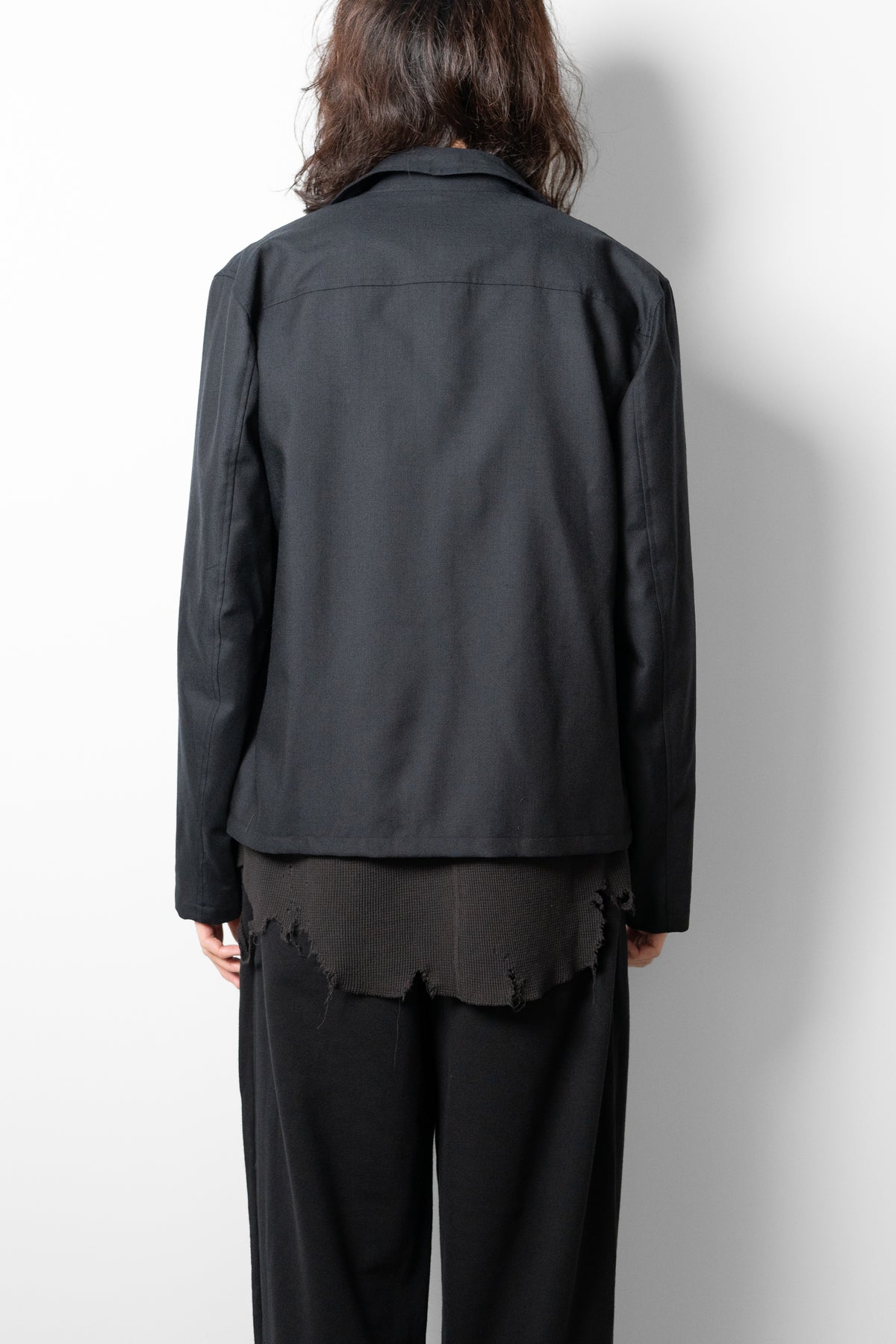 YOKE/ Sculptural Wired Zip Blouson "Carbon"