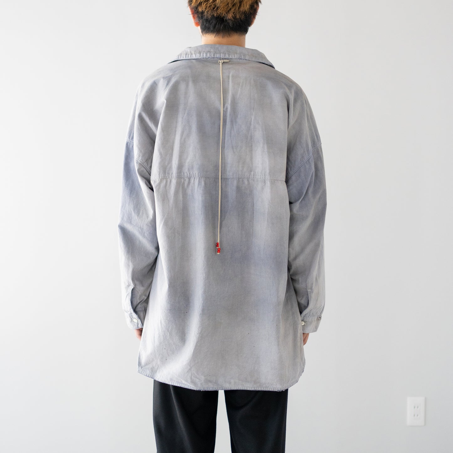 ANCELLM / AGING CHAMBRAY LONG SHIRT "DUSKY PURPLE"