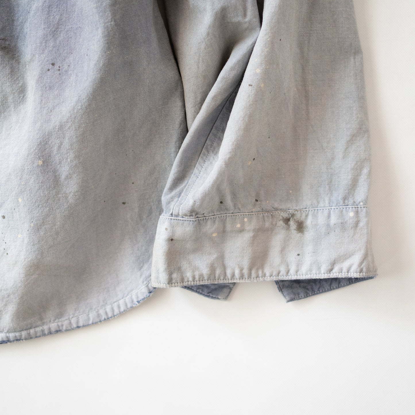 ANCELLM / AGING CHAMBRAY LONG SHIRT "DUSKY PURPLE"