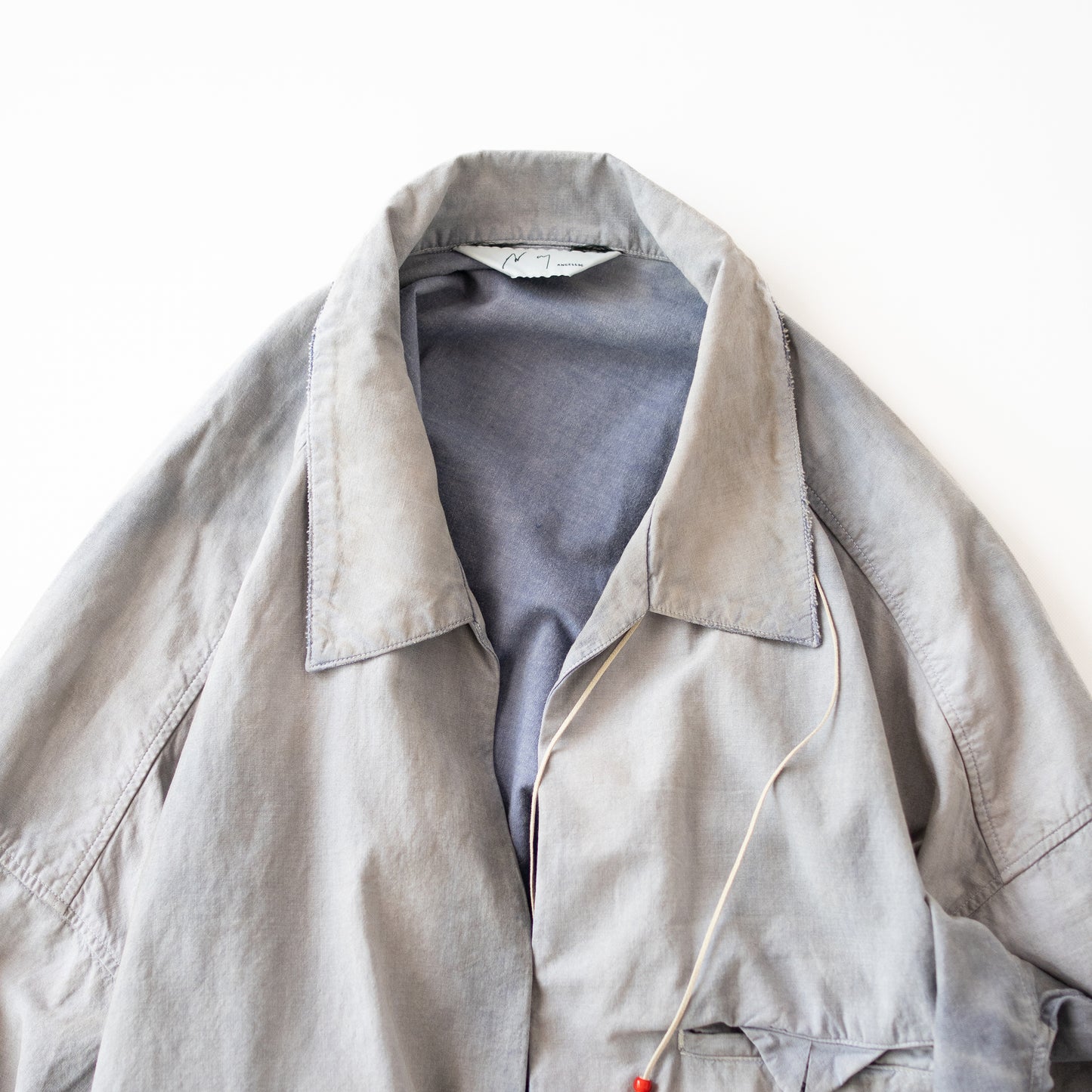 ANCELLM / AGING CHAMBRAY LONG SHIRT "DUSKY PURPLE"
