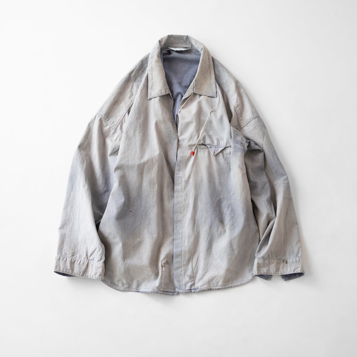 ANCELLM / AGING CHAMBRAY LONG SHIRT "DUSKY PURPLE"