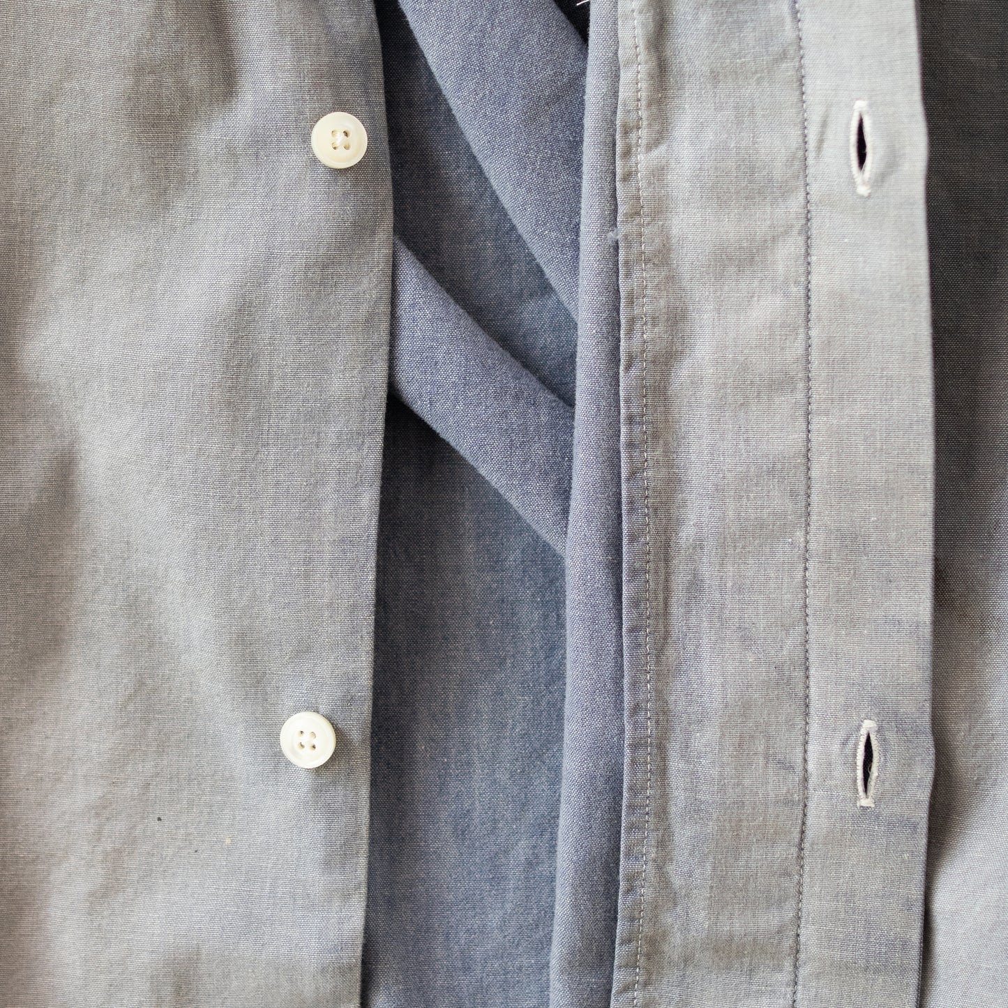 ANCELLM / AGING CHAMBRAY LONG SHIRT "DUSKY PURPLE"