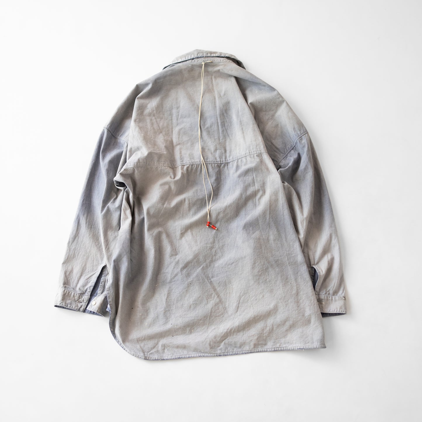 ANCELLM / AGING CHAMBRAY LONG SHIRT "DUSKY PURPLE"