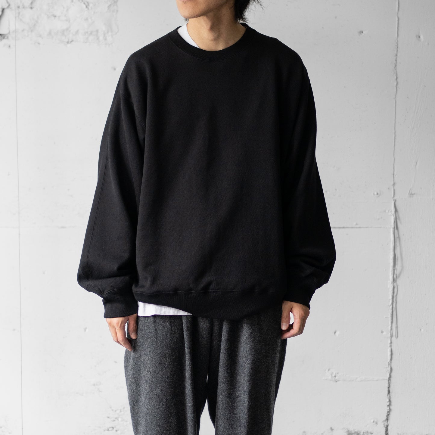 AFTERHOURS / BENDING LINE SWEAT SHIRT "BLACK"