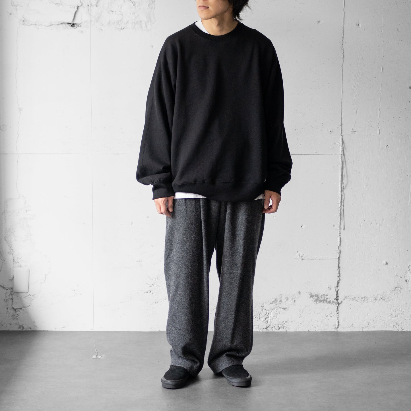 AFTERHOURS / BENDING LINE SWEAT SHIRT "BLACK"