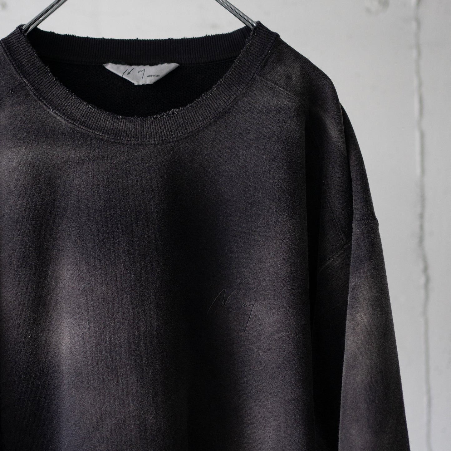 ANCELLM / UNEVENNESS SWEAT SHIRT "BLACK"