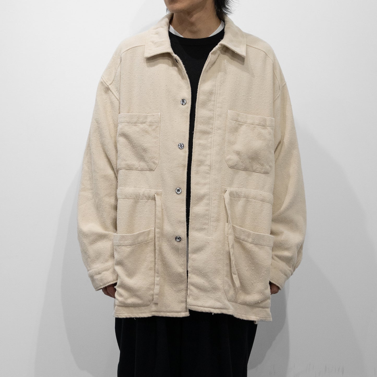 ANCELLM / PILLING SHIRT JACKET "WHITE"