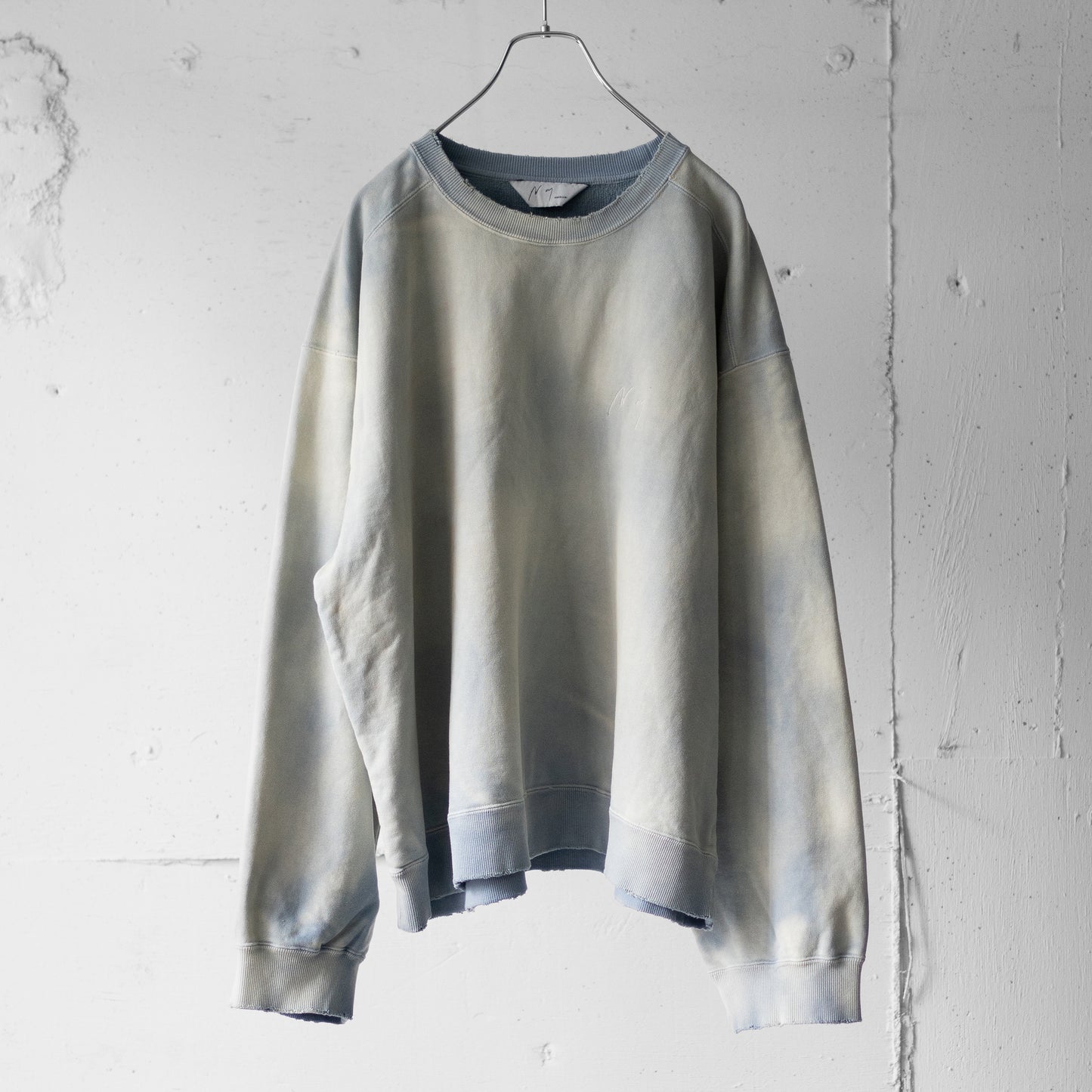 ANCELLM / UNEVENNESS SWEAT SHIRT "SAX"