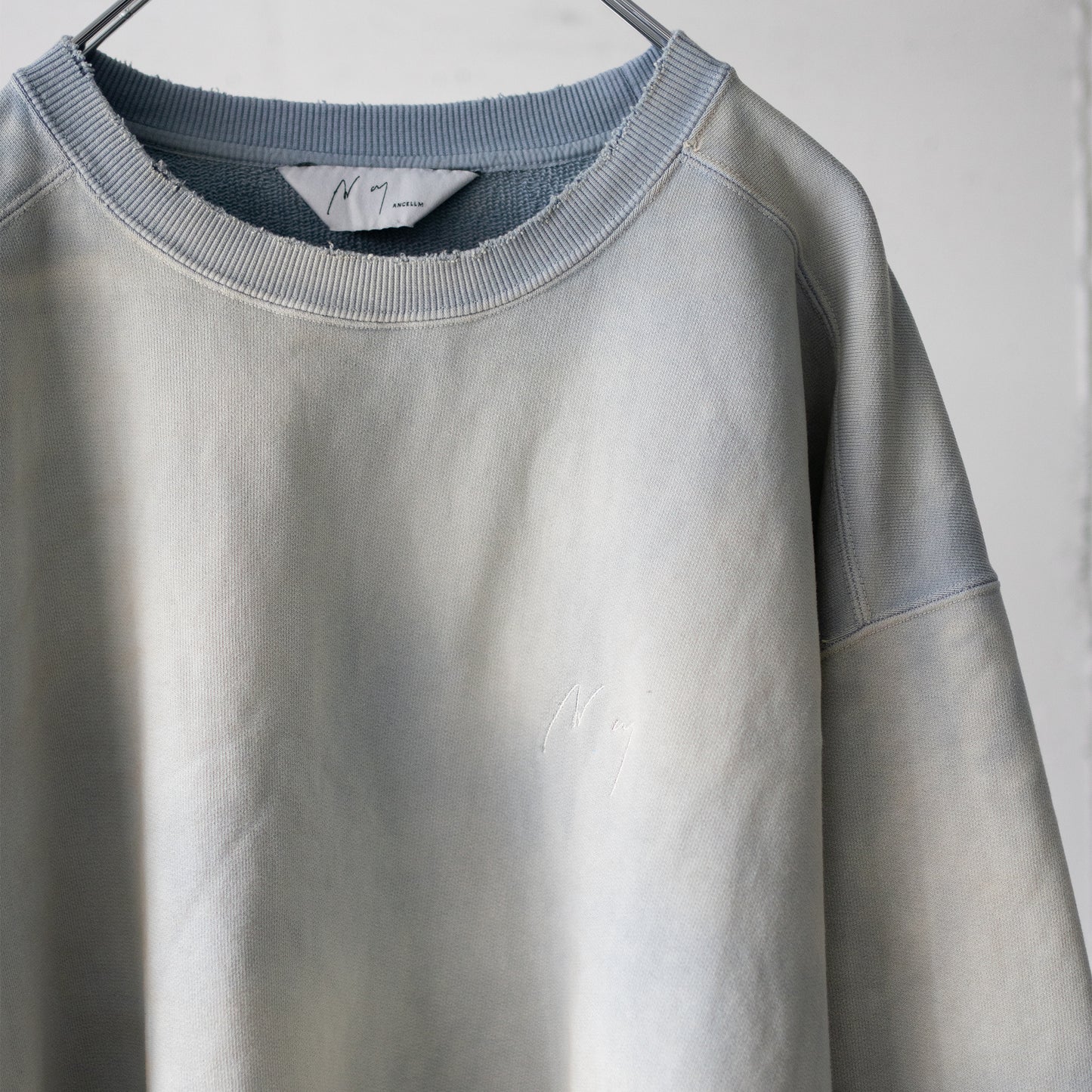 ANCELLM / UNEVENNESS SWEAT SHIRT "SAX"