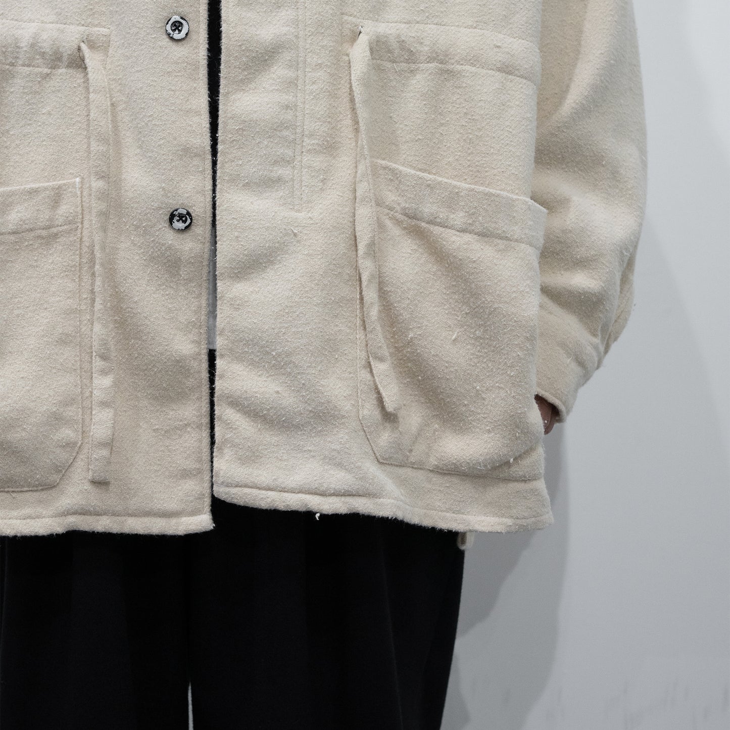 ANCELLM / PILLING SHIRT JACKET "WHITE"