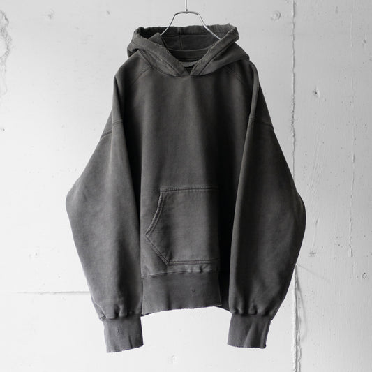 ANCELLM / DYED DAMAGE HOODIE "BLACK"