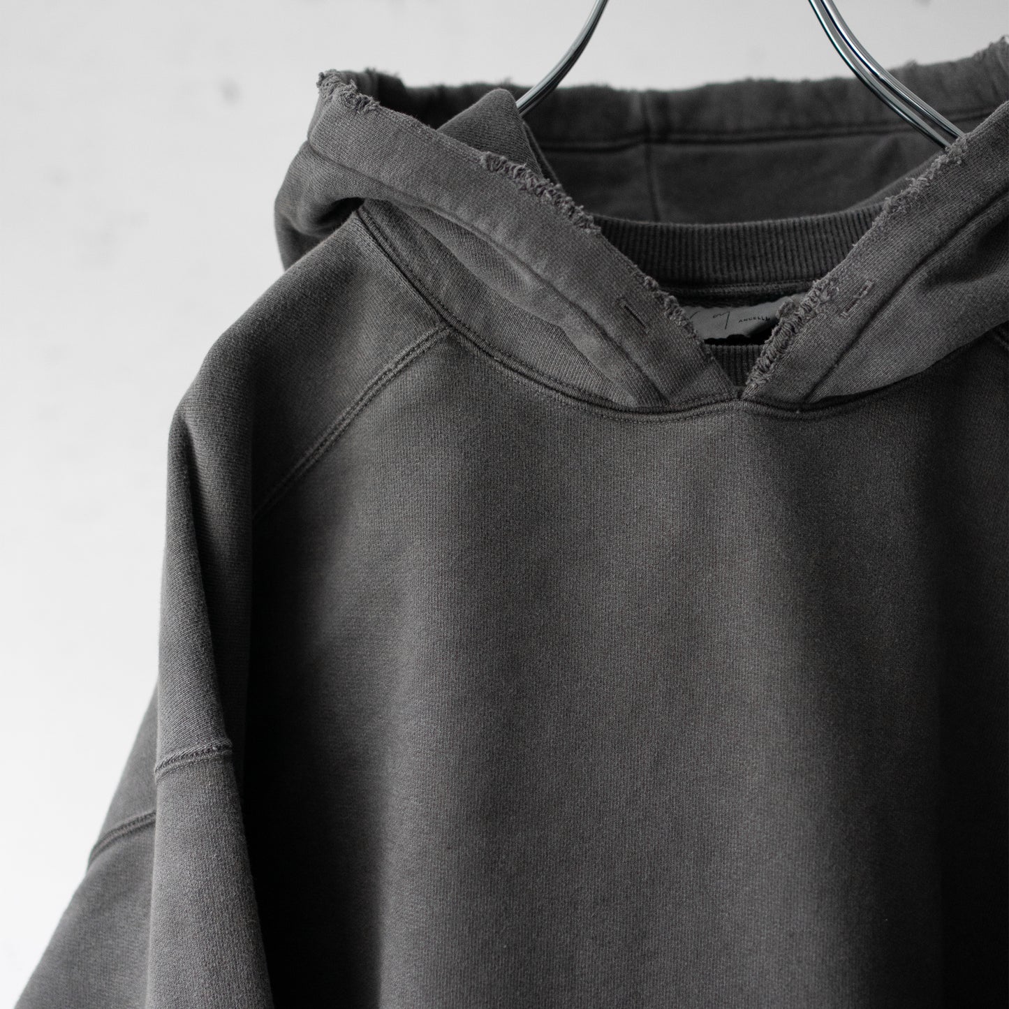 ANCELLM / DYED DAMAGE HOODIE "BLACK"