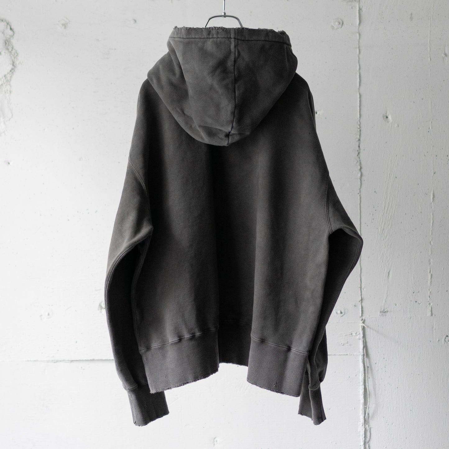 ANCELLM / DYED DAMAGE HOODIE "BLACK"