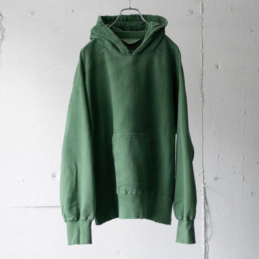 ANCELLM / DYED DAMAGE HOODIE "GREEN"