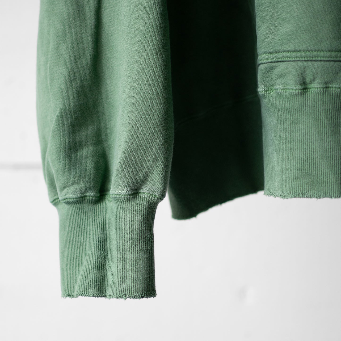 ANCELLM / DYED DAMAGE HOODIE "GREEN"