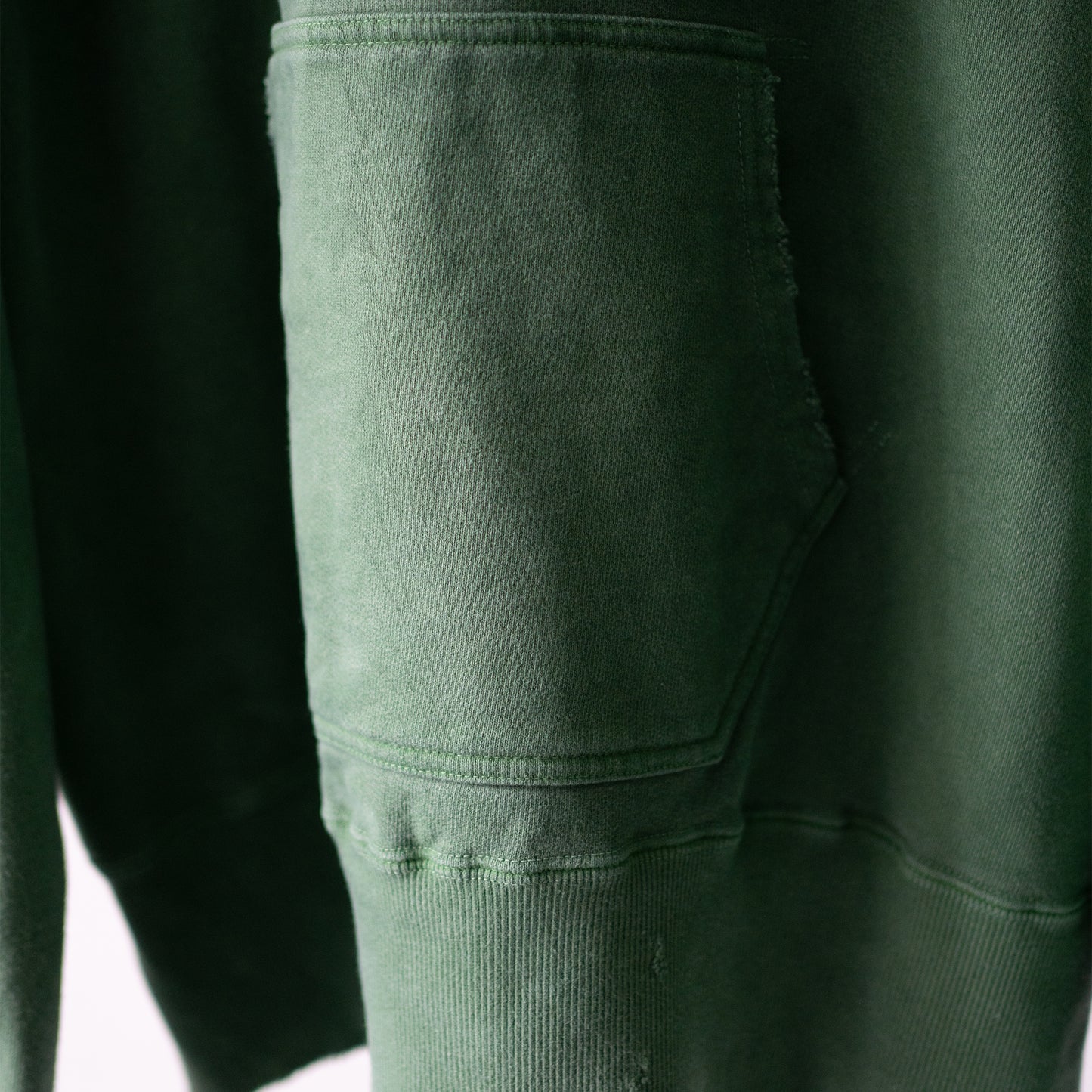 ANCELLM / DYED DAMAGE HOODIE "GREEN"