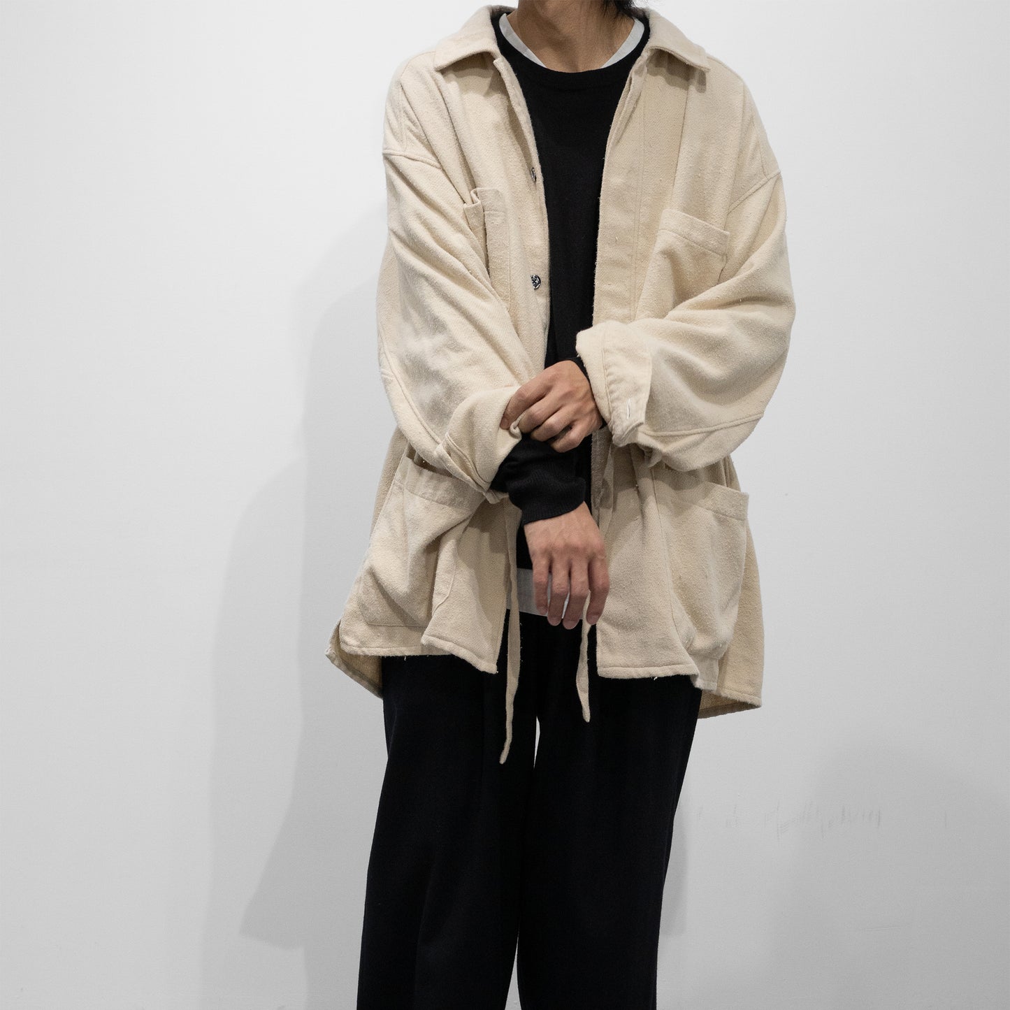 ANCELLM / PILLING SHIRT JACKET "WHITE"