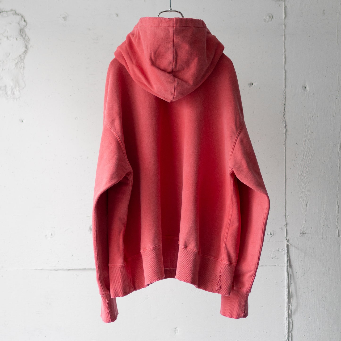 ANCELLM / DYED DAMAGE HOODIE "RED"