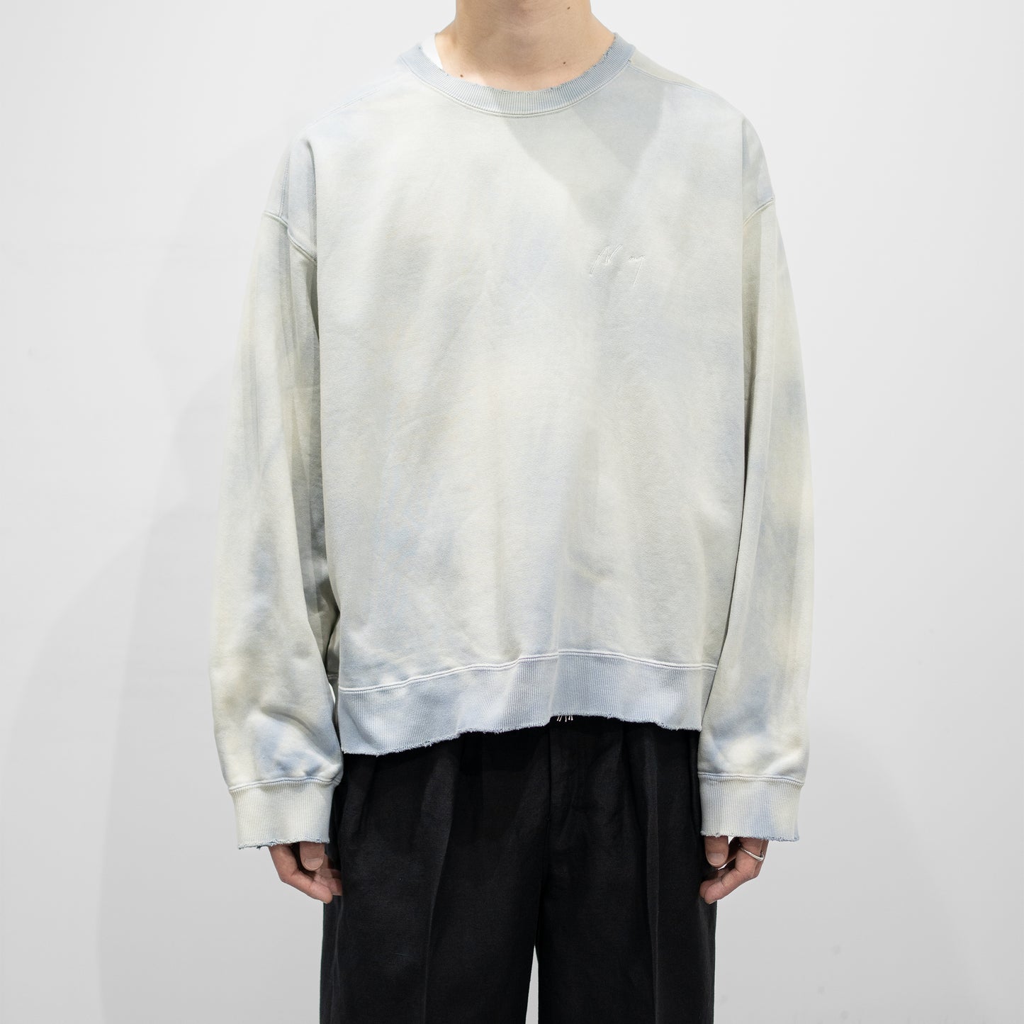 ANCELLM / UNEVENNESS SWEAT SHIRT "SAX"