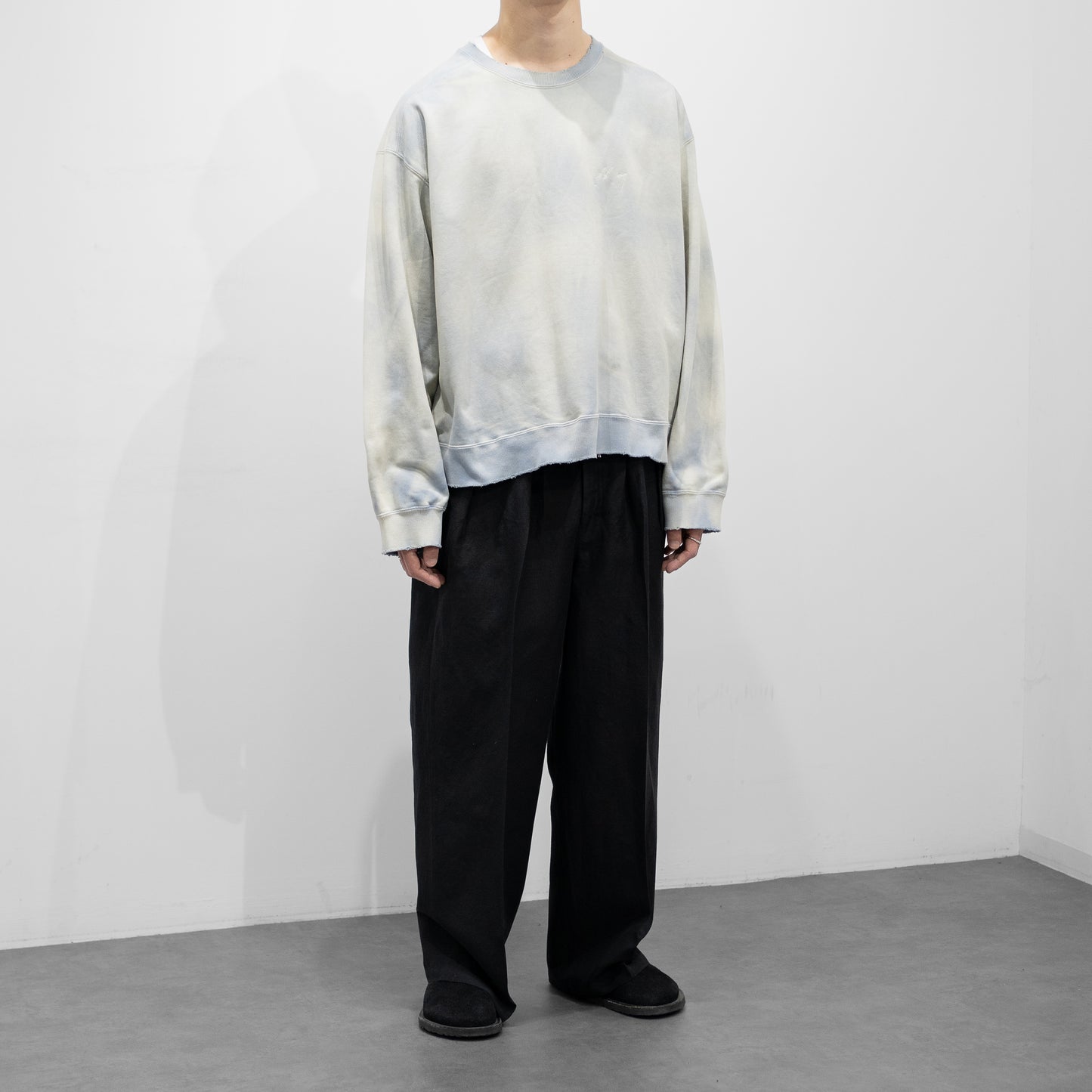 ANCELLM / UNEVENNESS SWEAT SHIRT "SAX"