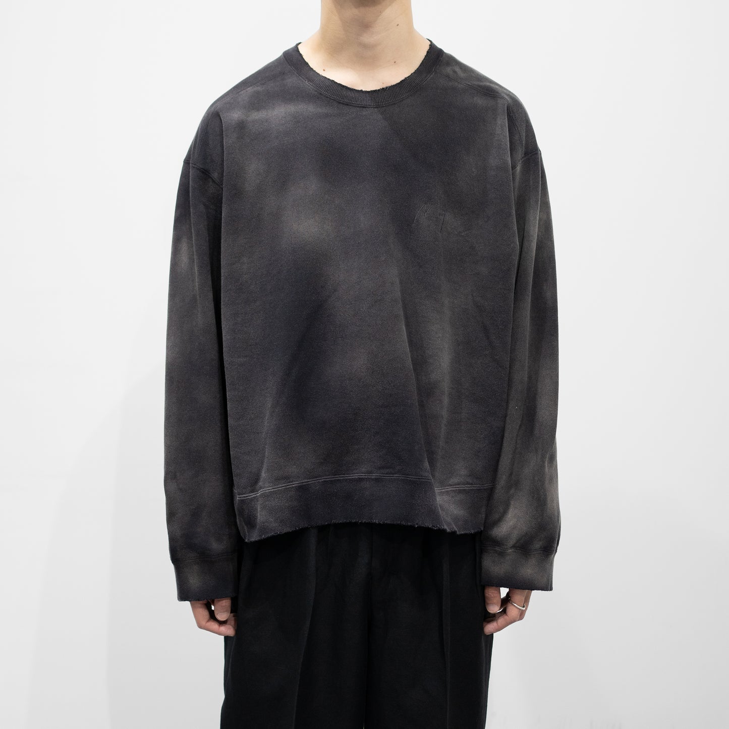 ANCELLM / UNEVENNESS SWEAT SHIRT "BLACK"