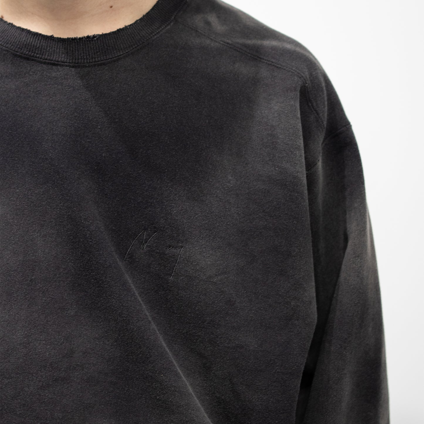 ANCELLM / UNEVENNESS SWEAT SHIRT "BLACK"