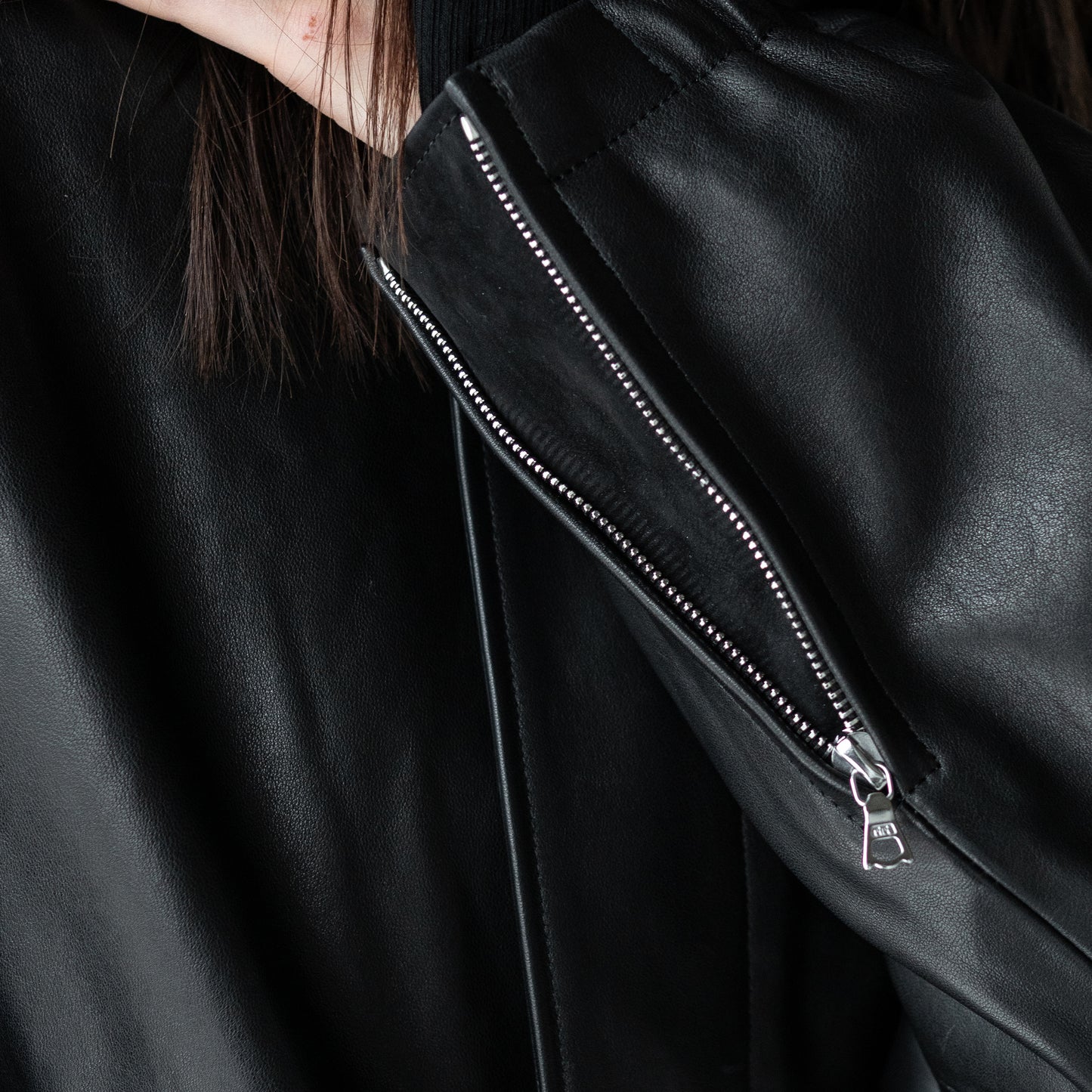 ssstein/ -ex- SHEEP LEATHER ZIP SHORT JACKET "BLACK"