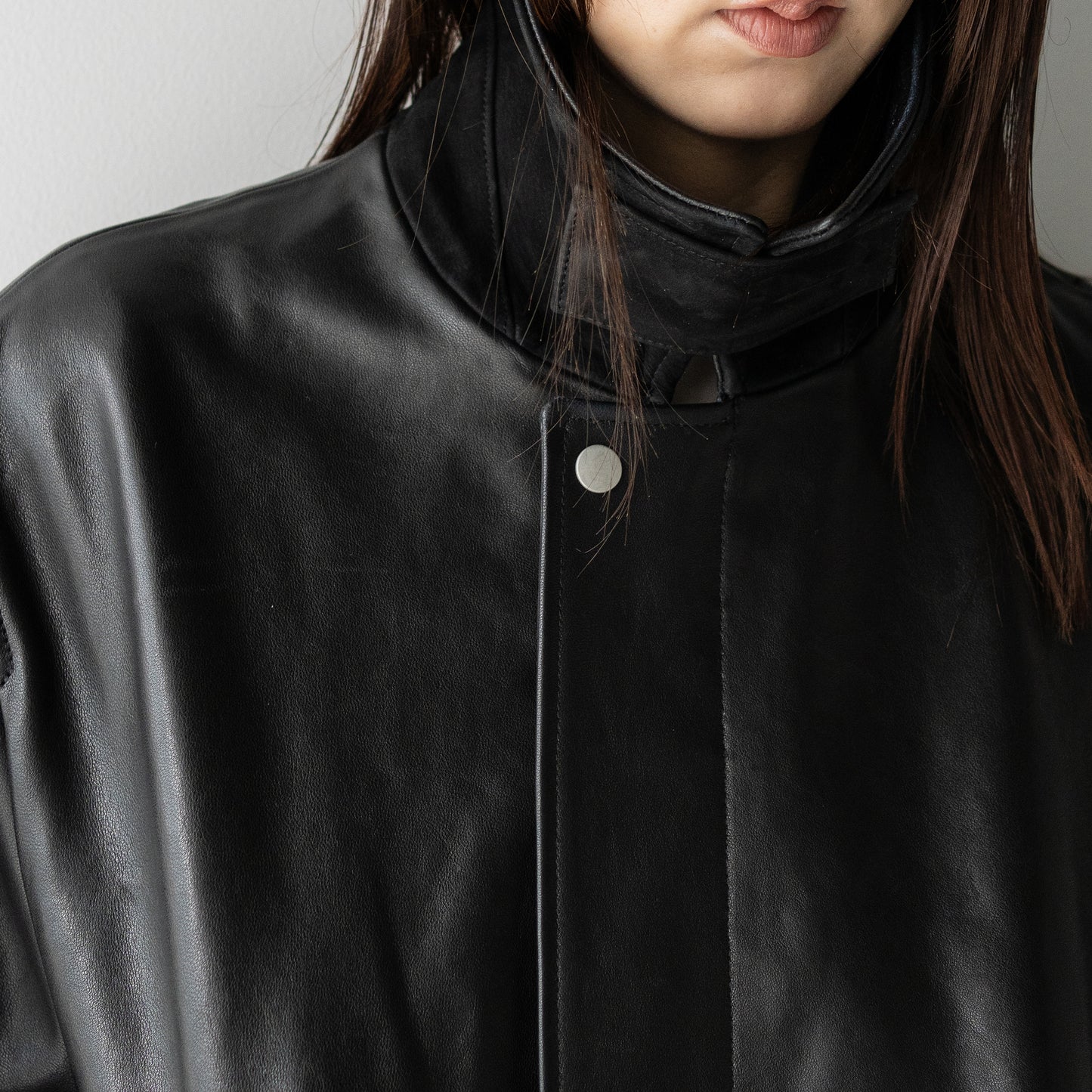 ssstein/ -ex- SHEEP LEATHER ZIP SHORT JACKET "BLACK"