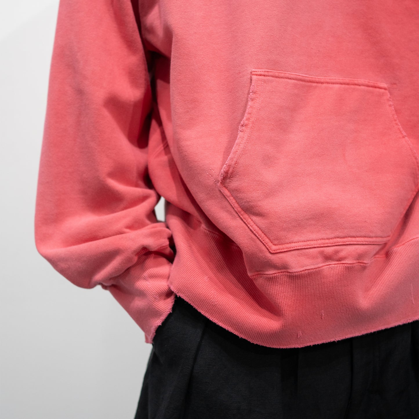 ANCELLM / DYED DAMAGE HOODIE "RED"