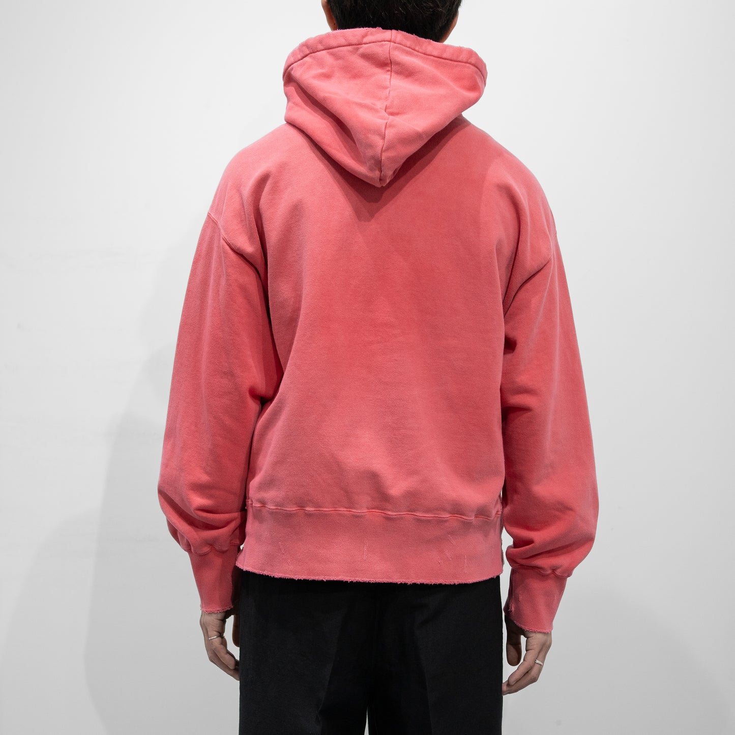 ANCELLM / DYED DAMAGE HOODIE "RED"