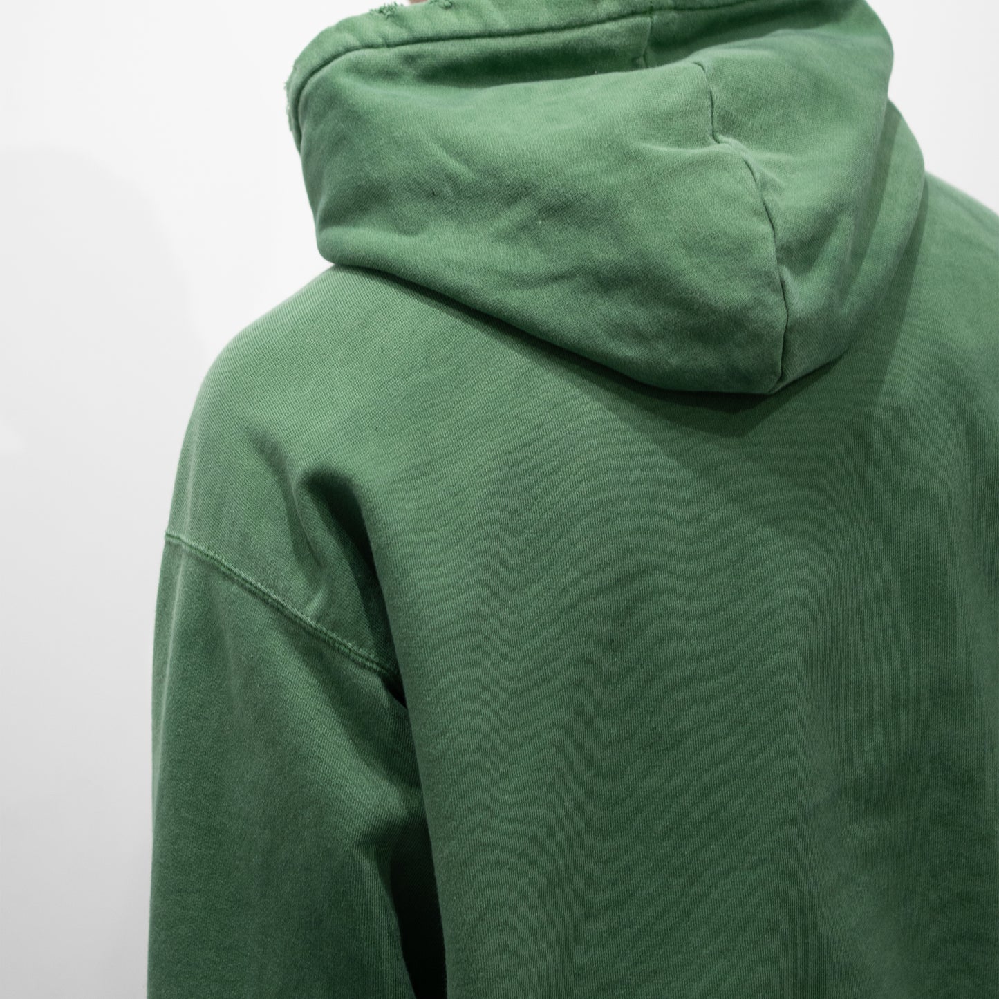 ANCELLM / DYED DAMAGE HOODIE "GREEN"