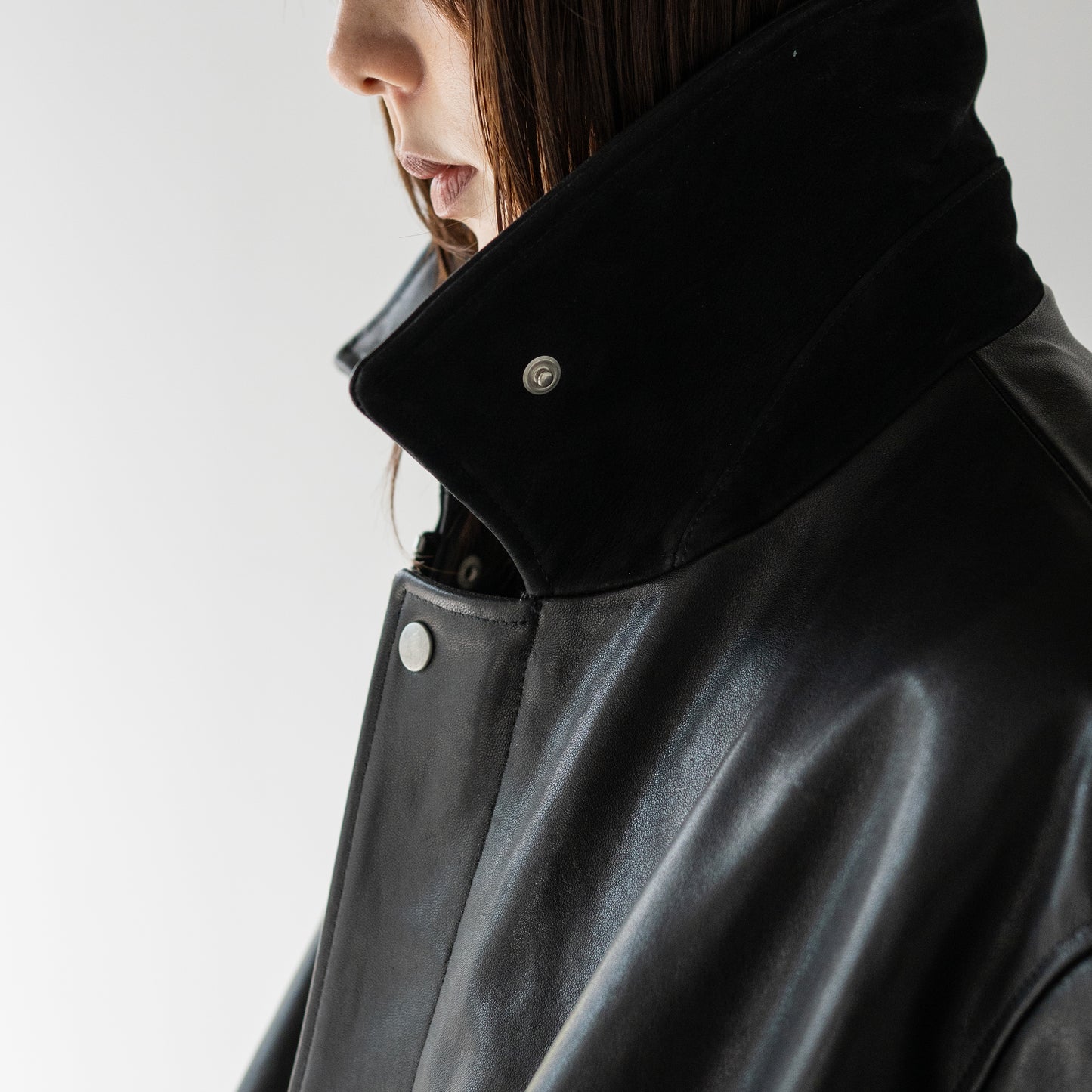 ssstein/ -ex- SHEEP LEATHER ZIP SHORT JACKET "BLACK"