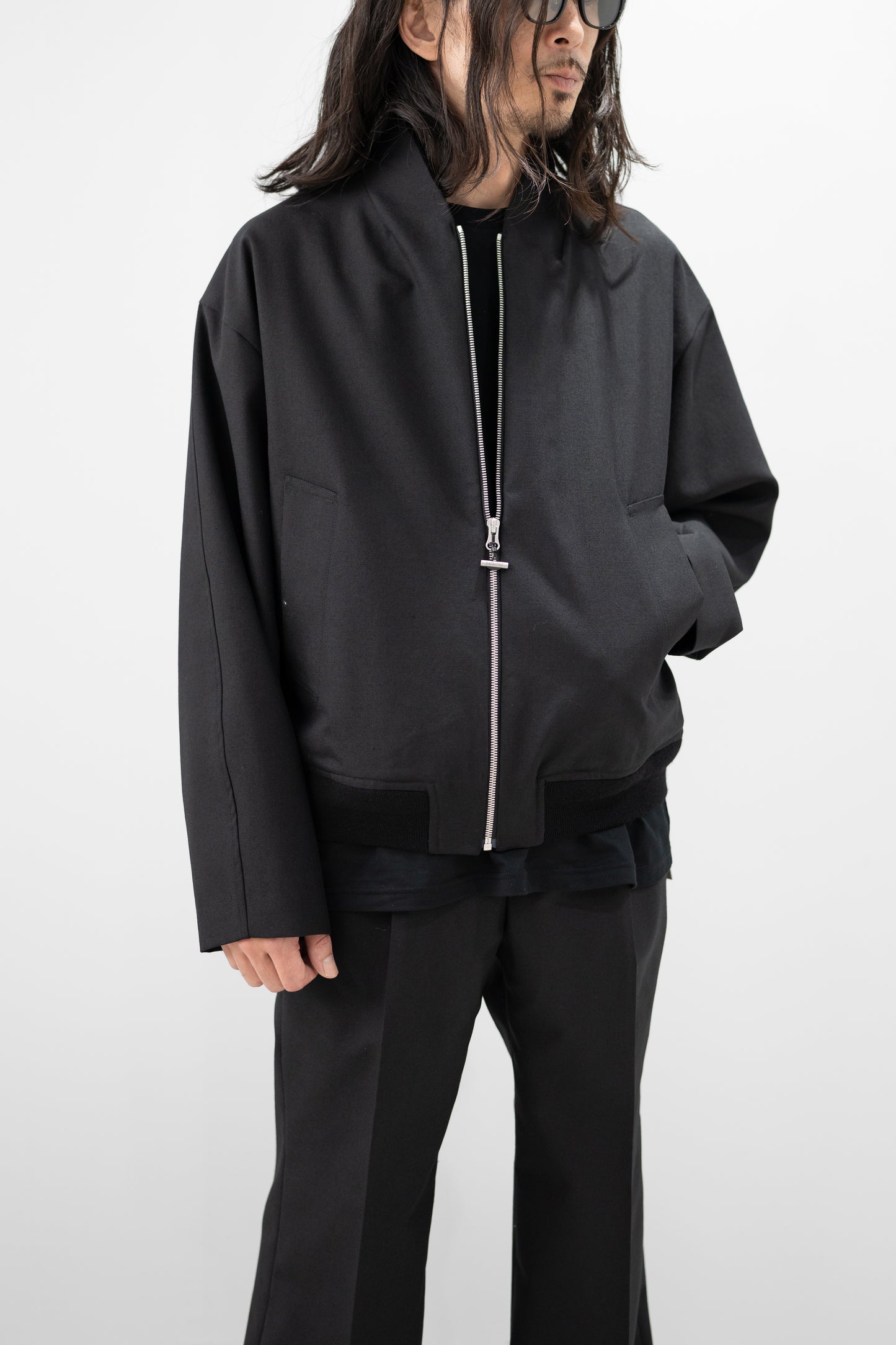 paratrait/ WOOL BLOUSON "BLACK"