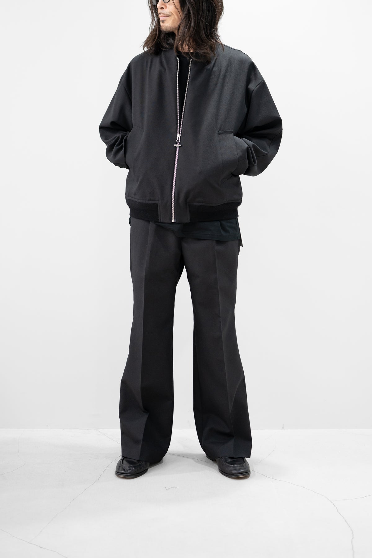 paratrait/ WOOL BLOUSON "BLACK"