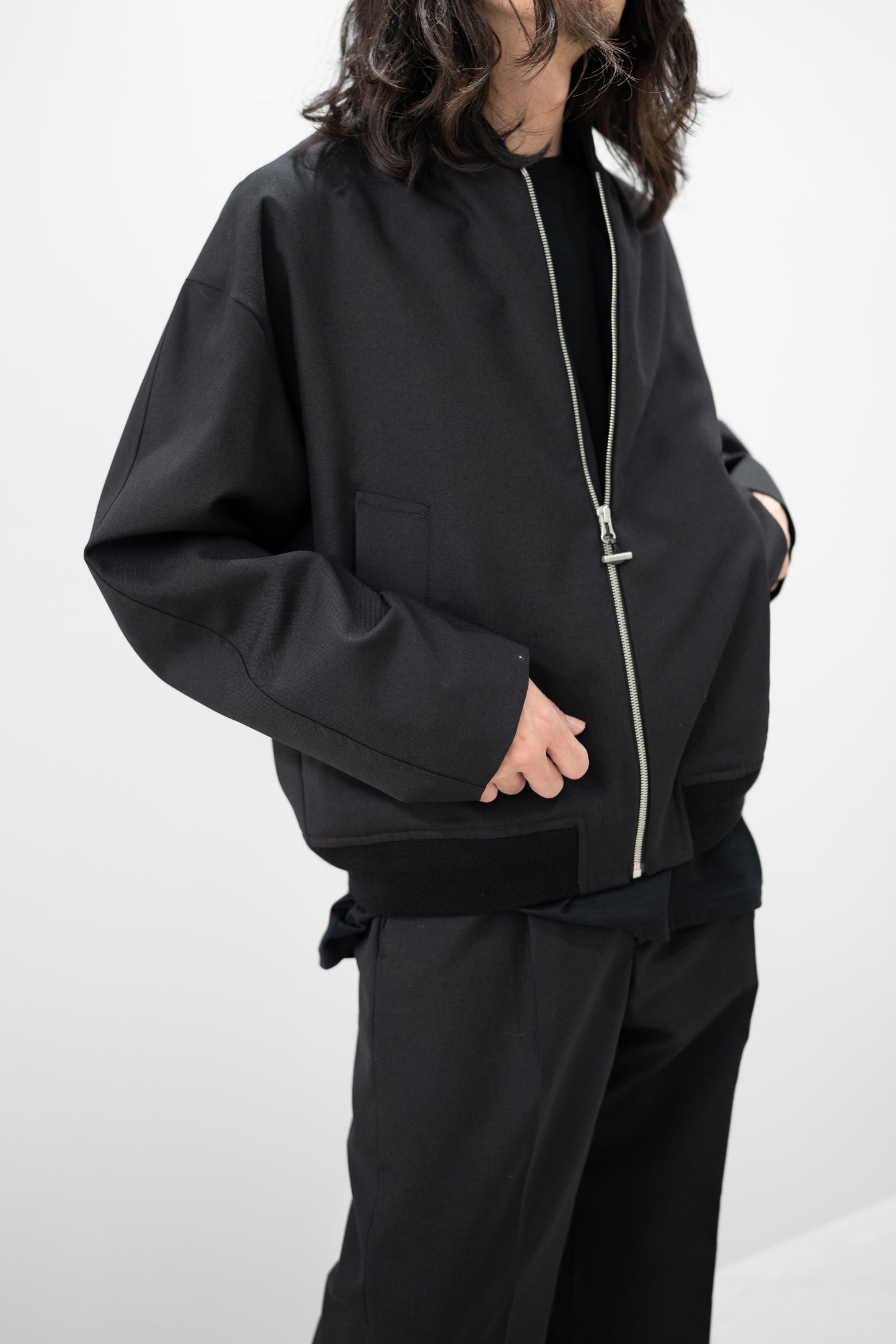 paratrait/ WOOL BLOUSON "BLACK"
