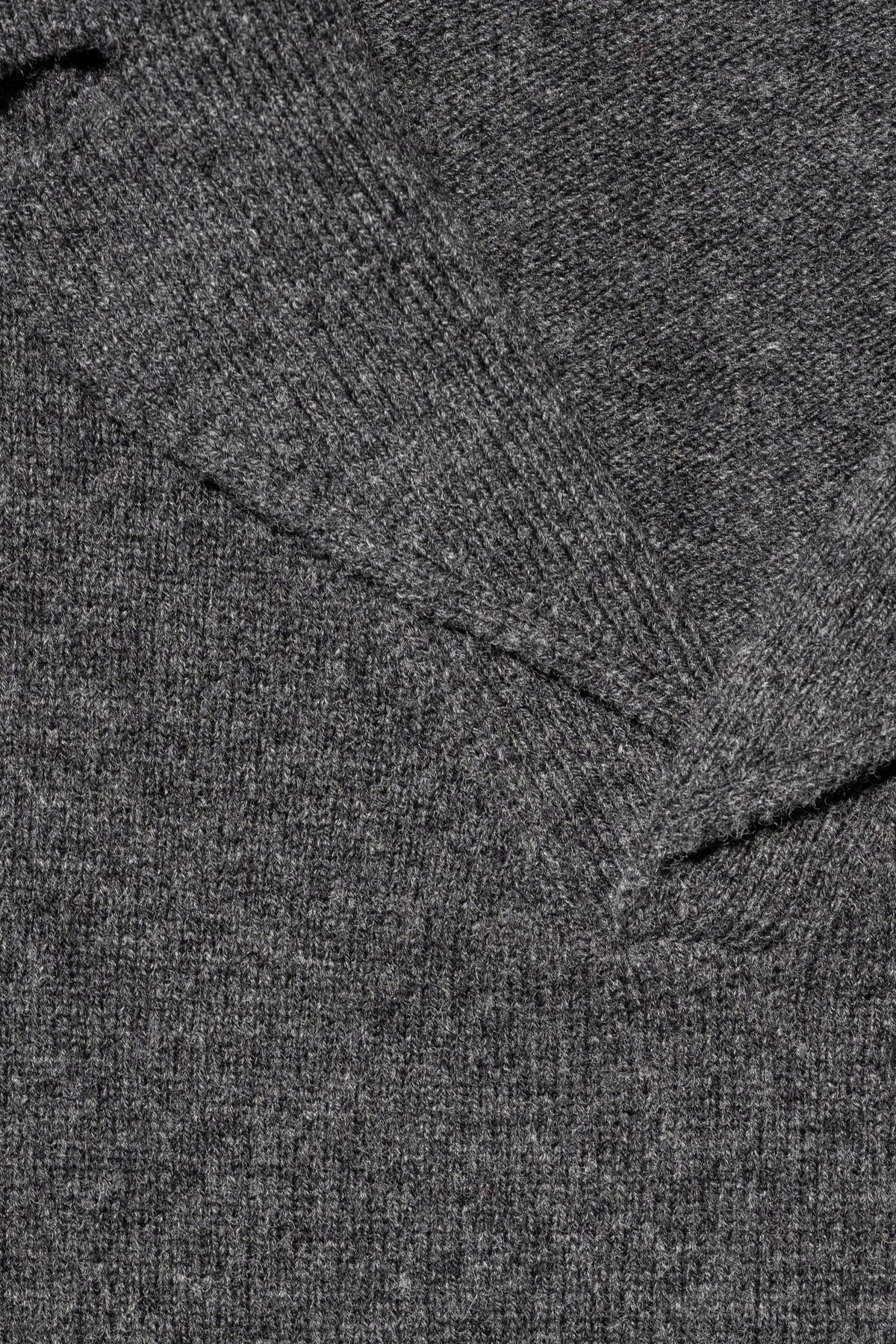 Blanc YM/ Wool Open Collar Knit Shirts "GRAY"