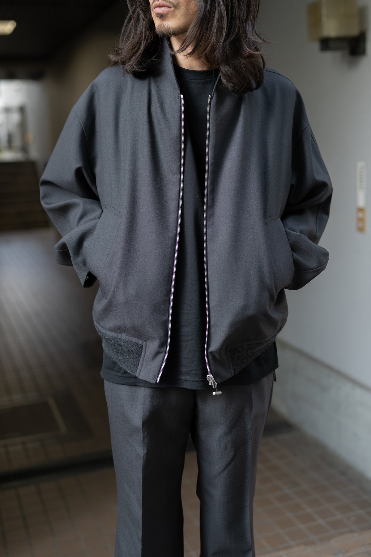 paratrait/ WOOL BLOUSON "GRAY"