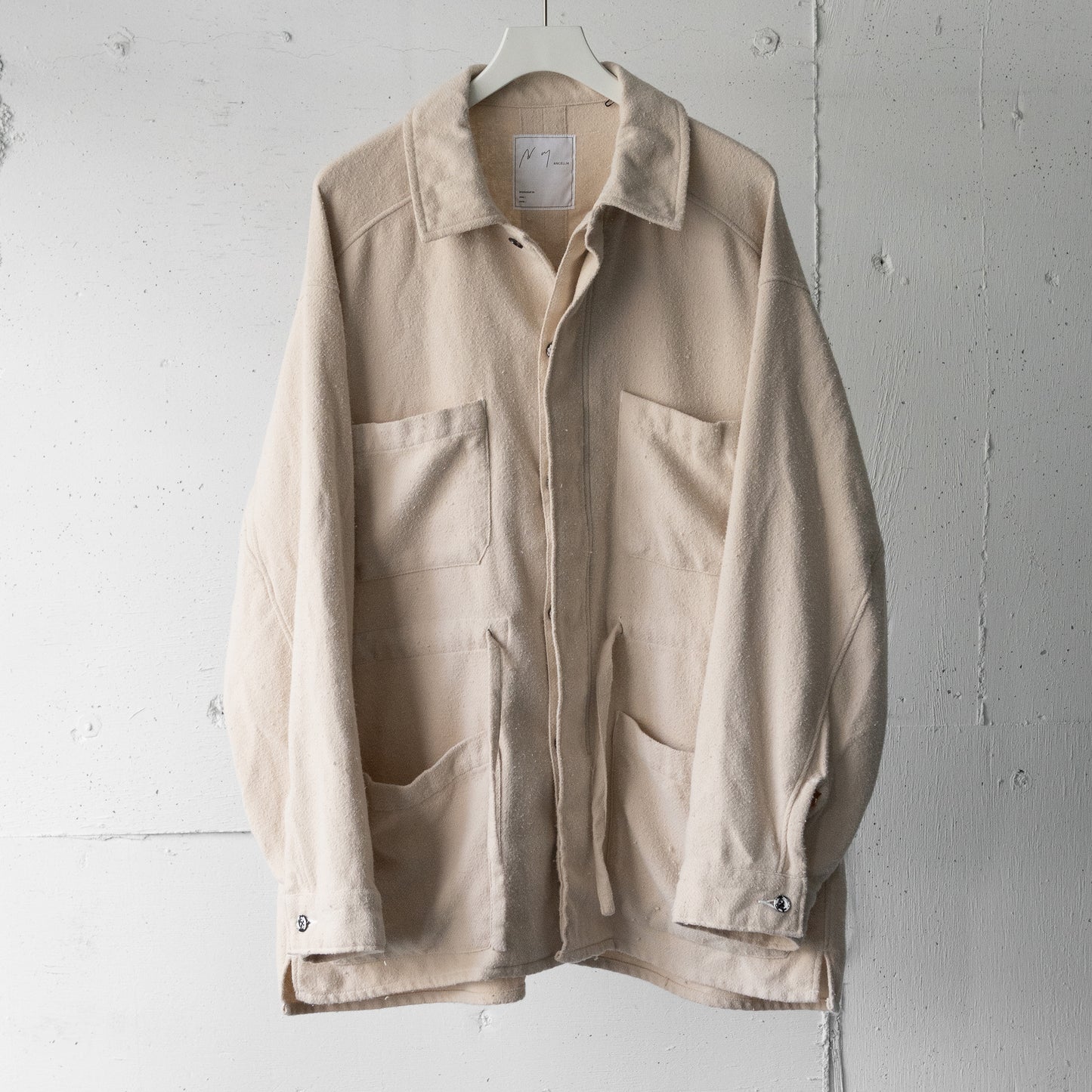 ANCELLM / PILLING SHIRT JACKET "WHITE"