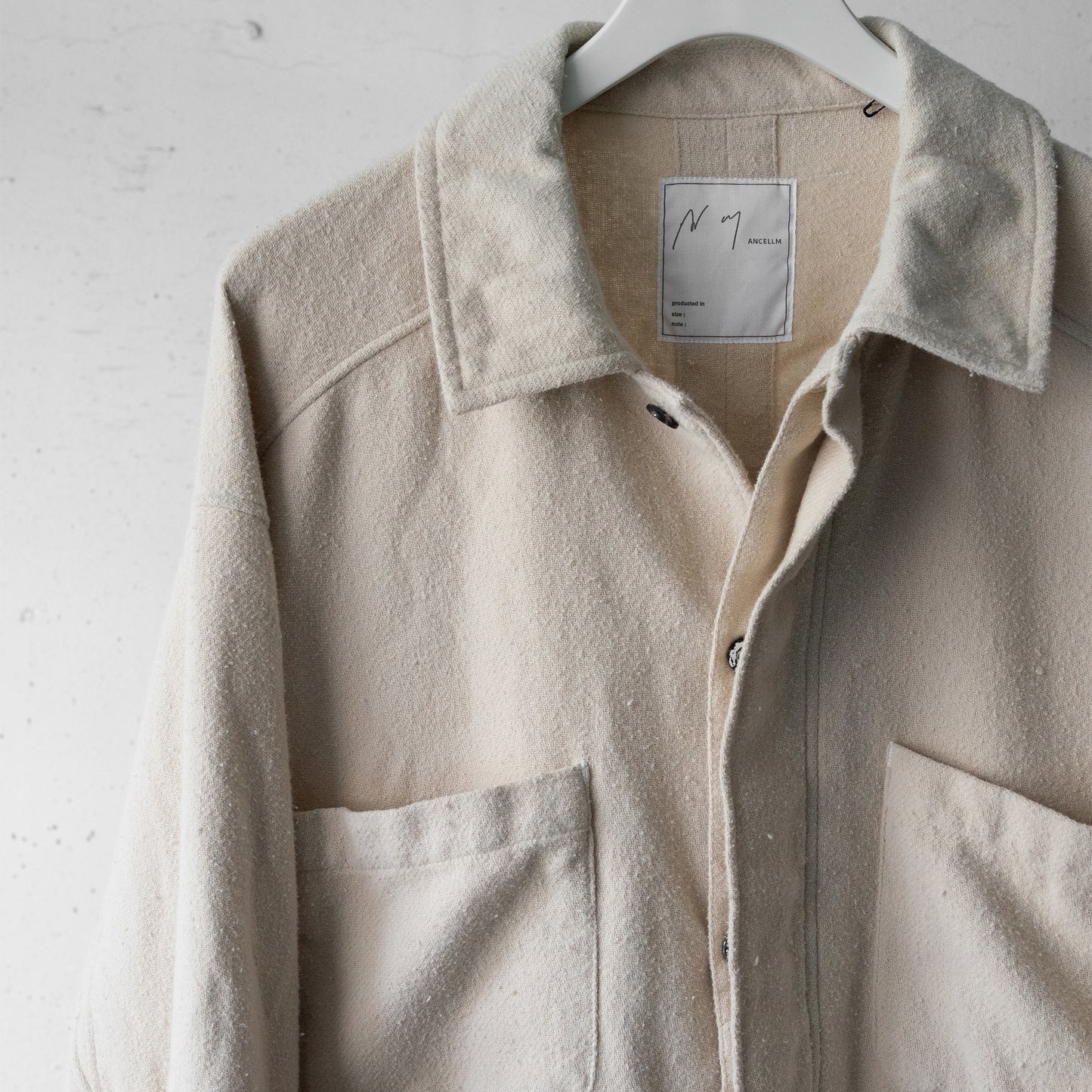 ANCELLM / PILLING SHIRT JACKET "WHITE"