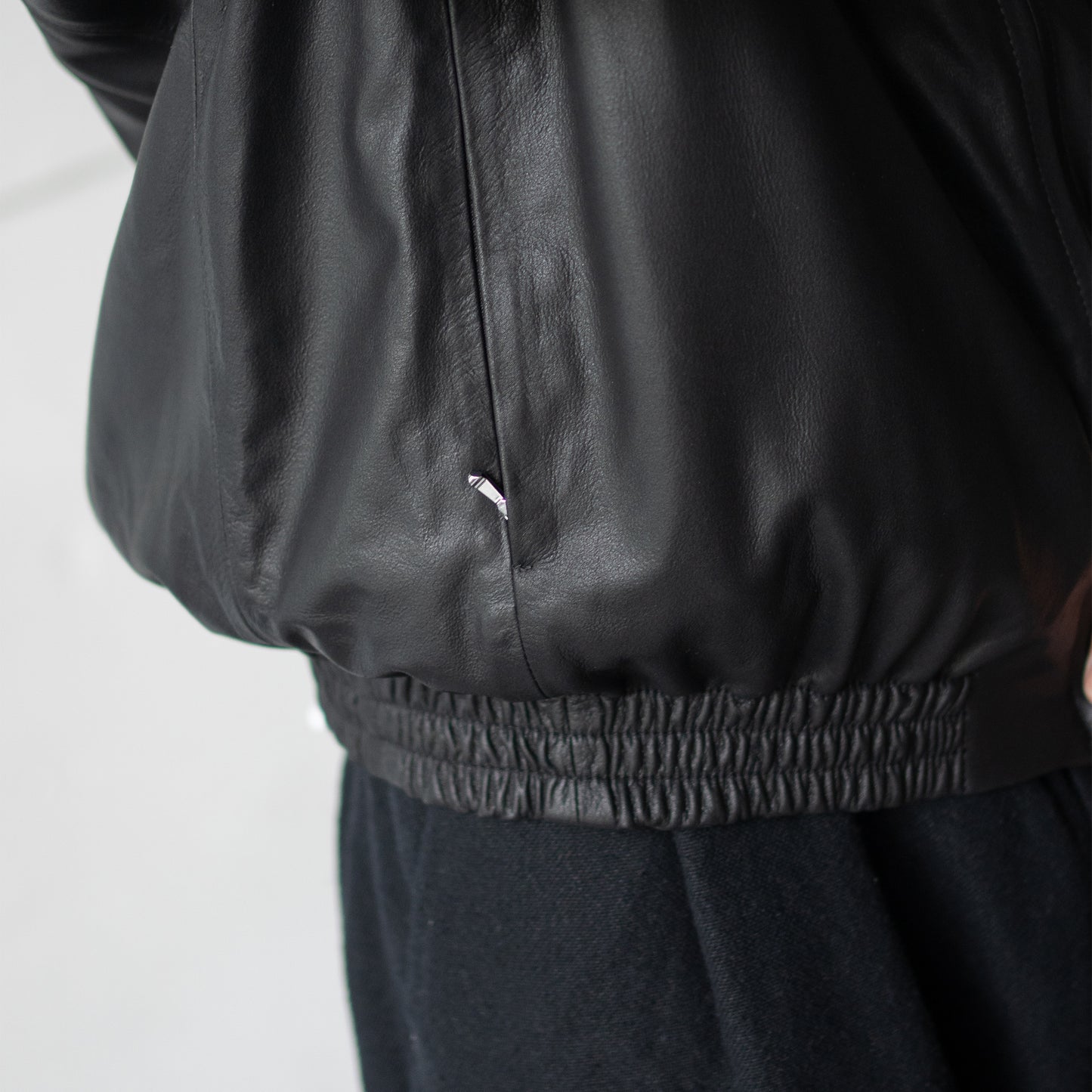 YOKE/ LEATHER TRAINING JACKET "BLACK"