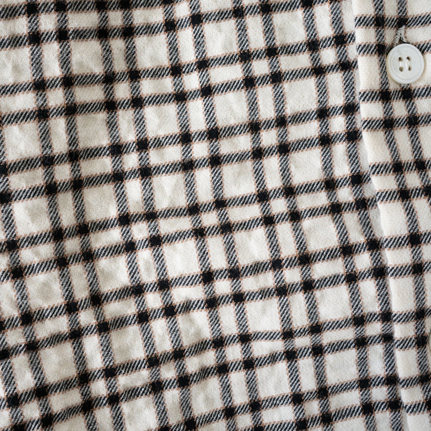 STUDIO NICHOLSON/ LONG SLEEVE SHIRT "CANVAS/BLACK CHECK"