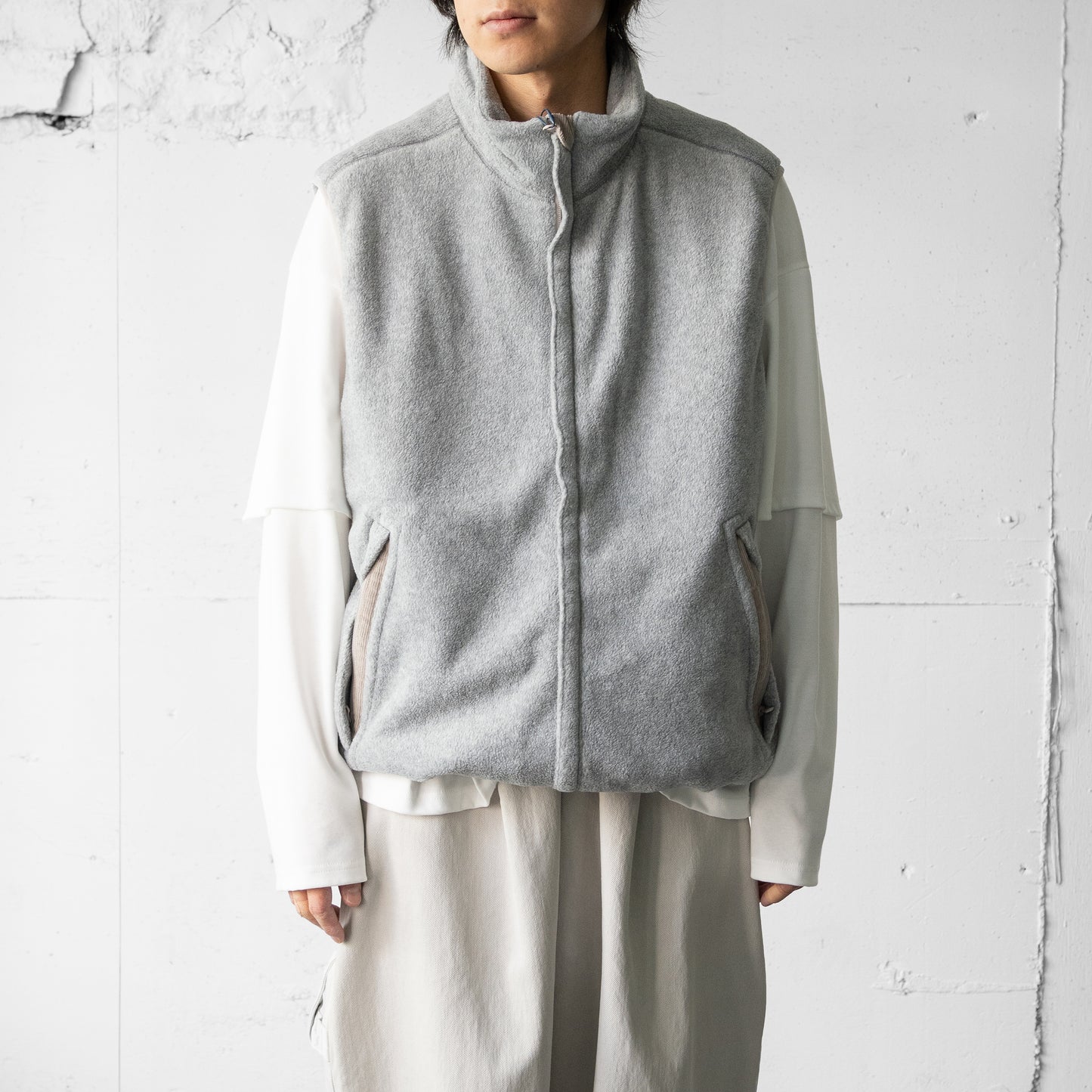 NEITHERS/ Survior Fleece Vest "Melange Grey"