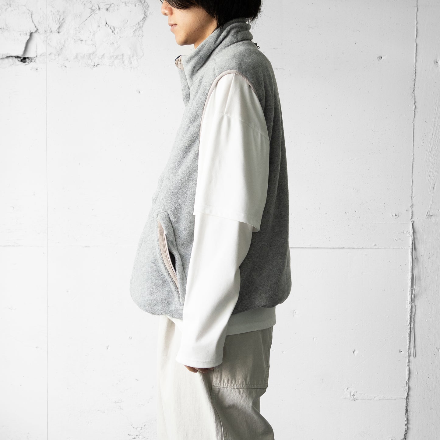 NEITHERS/ Survior Fleece Vest "Melange Grey"