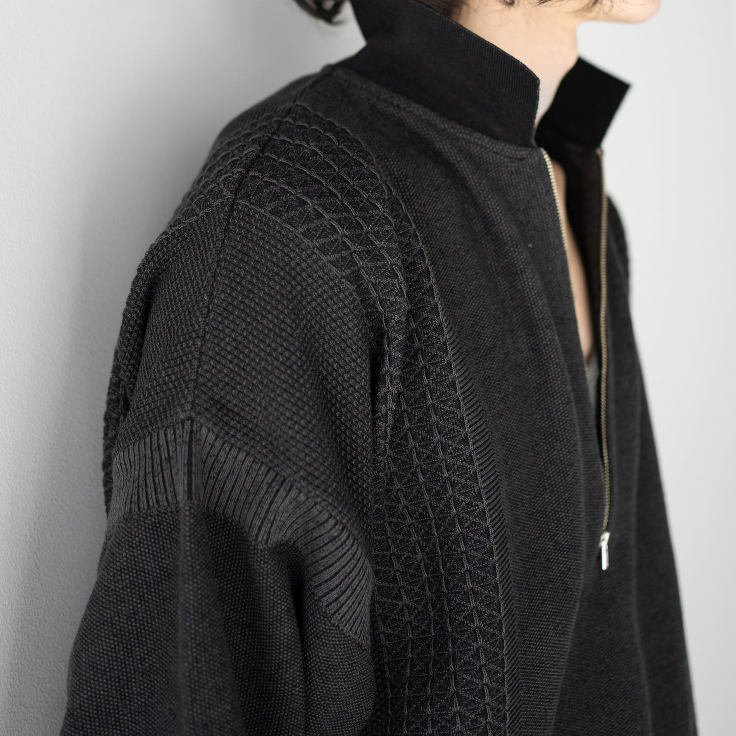 YASHIKI / Kanto Zip Polo "BLACK"