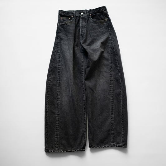 ssstein/ DEFORMATION WIDE VINTAGE DENIM JEANS "BLACK"